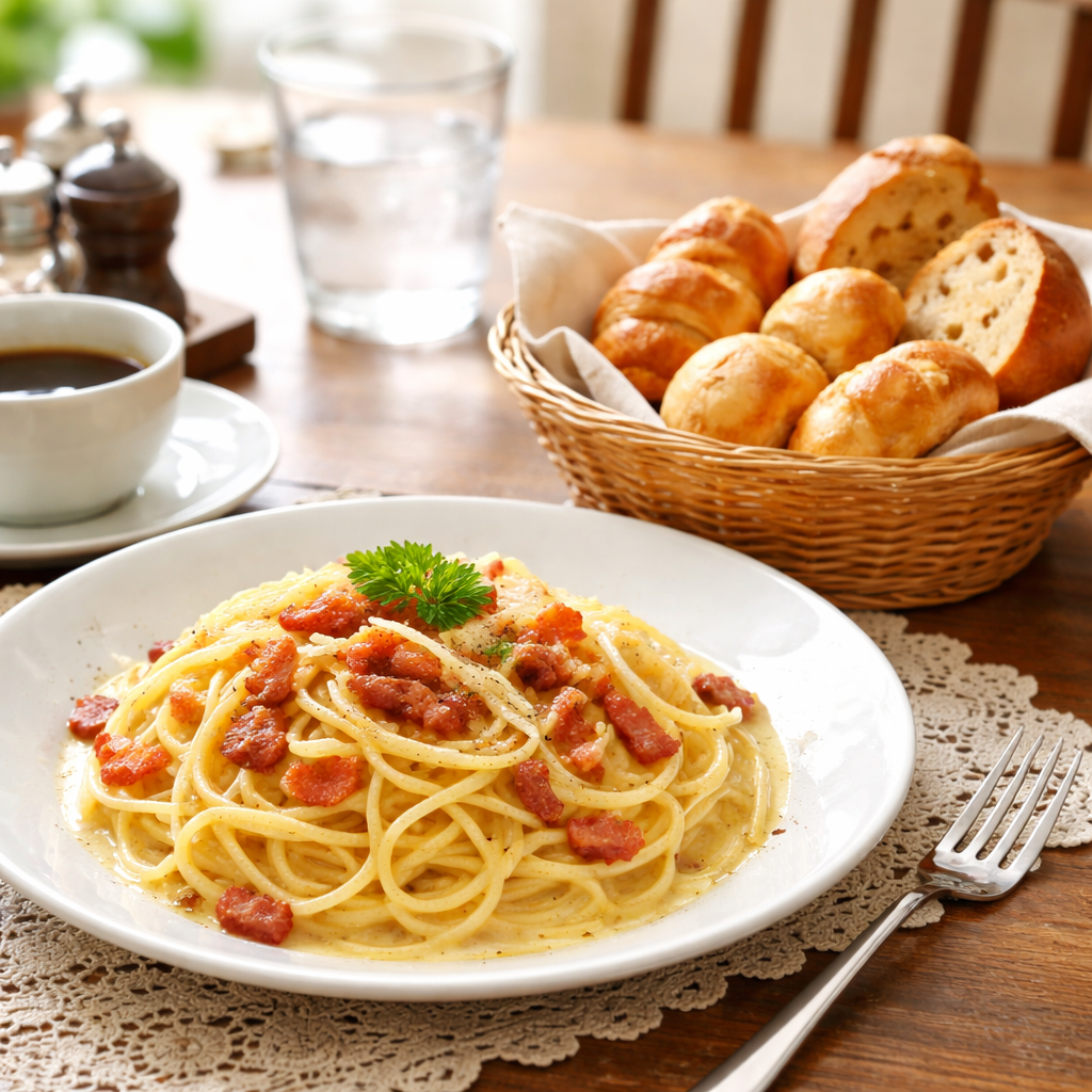 パスタとパンのバケット