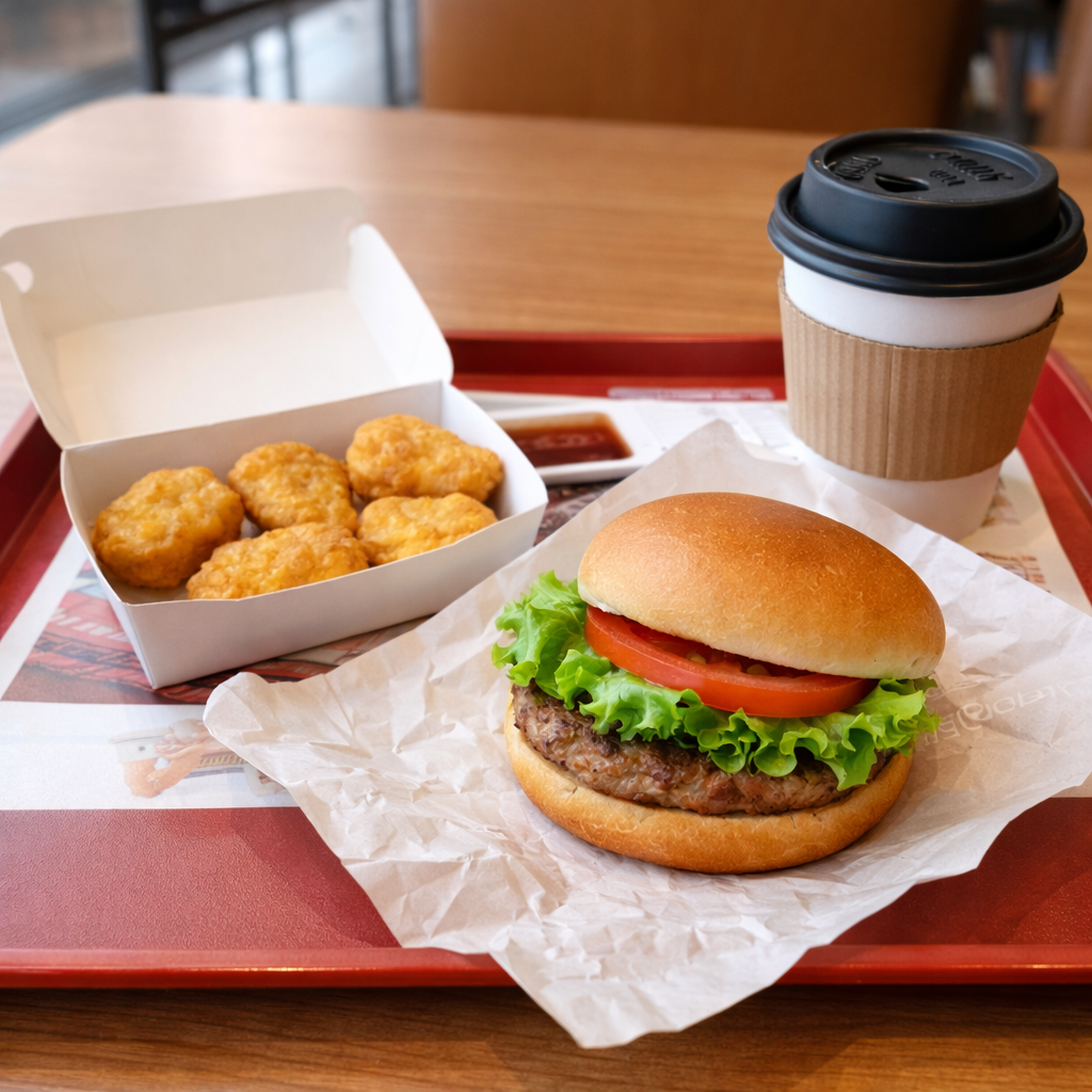 ハンバーガーとナゲット